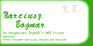 narciusz bognar business card